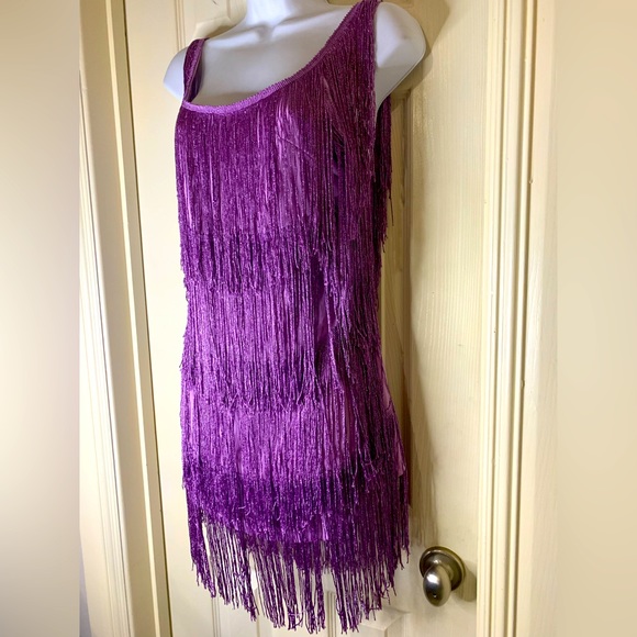 Sexy Style Backless Skirt Women Sleeveless Glitter Tassel Long Sling Dresses - Picture 4 of 7